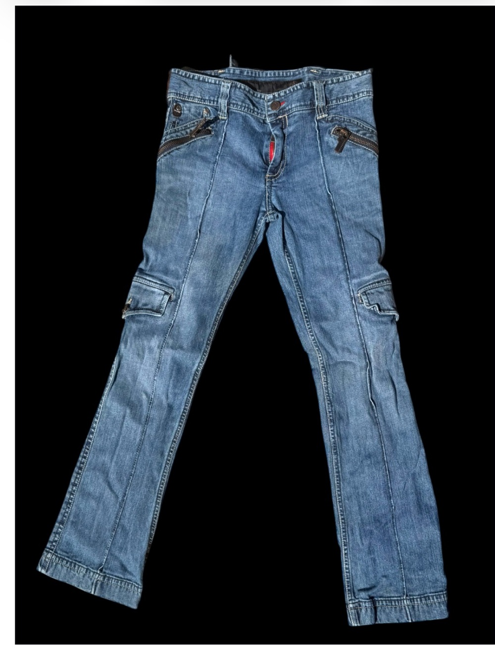 ROCAWEAR Y2K Cargo Zip Pocket Bootcut Jeans Women’s 11/12 Medium Wash
